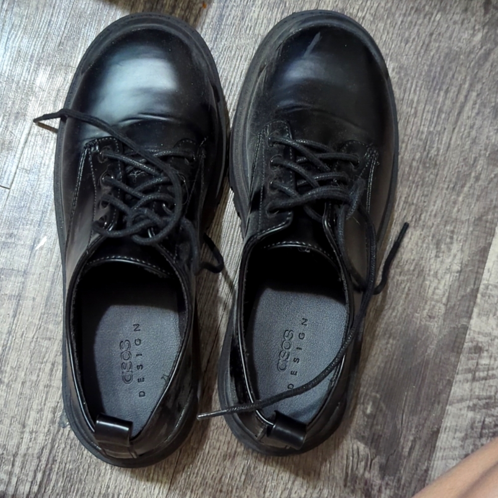ASOS lace up Oxford black shoes us6 uk4